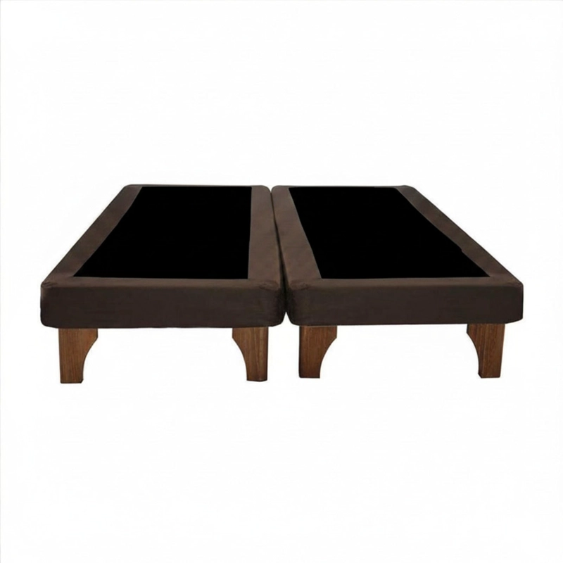 BASE CAMA EUROPEA IMPORTCLICK DIVIDIDA 2 PLAZAS 150X190 CM CHOCOLATE FELPA - 3