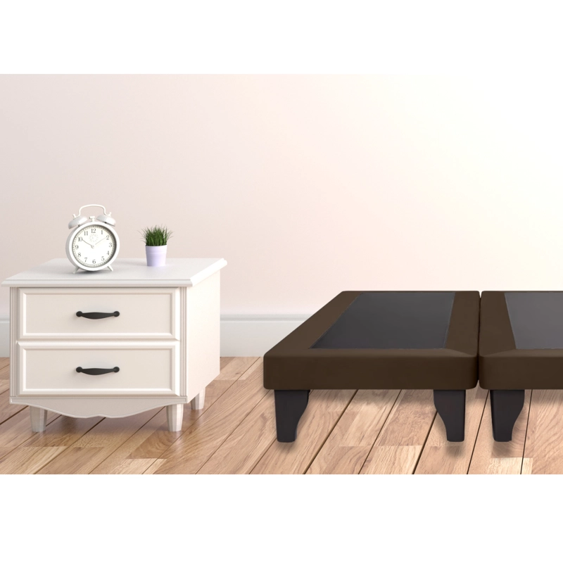 BASE CAMA EUROPEA IMPORTCLICK DIVIDIDA 2 PLAZAS 150X190 CM CHOCOLATE FELPA - 5