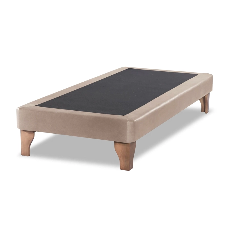 BASE CAMA EUROPEA IMPORTCLICK ELEGANTE 1.5 PLAZA 105X200 CM BEIGE FELPA - 1