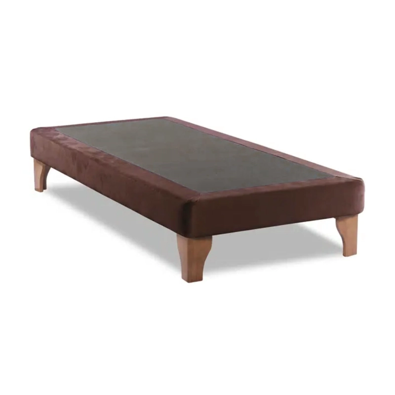 BASE CAMA EUROPEA IMPORTCLICK ELEGANTE 1.5 PLAZA 105X200 CM CHOCOLATE FELPA - 2