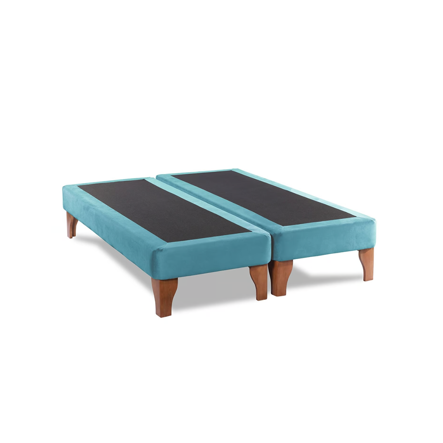 BASE DIVIDIDA CAMA EUROPEA SUPER KING 200X200 CM TURQUESA FELPA - 3