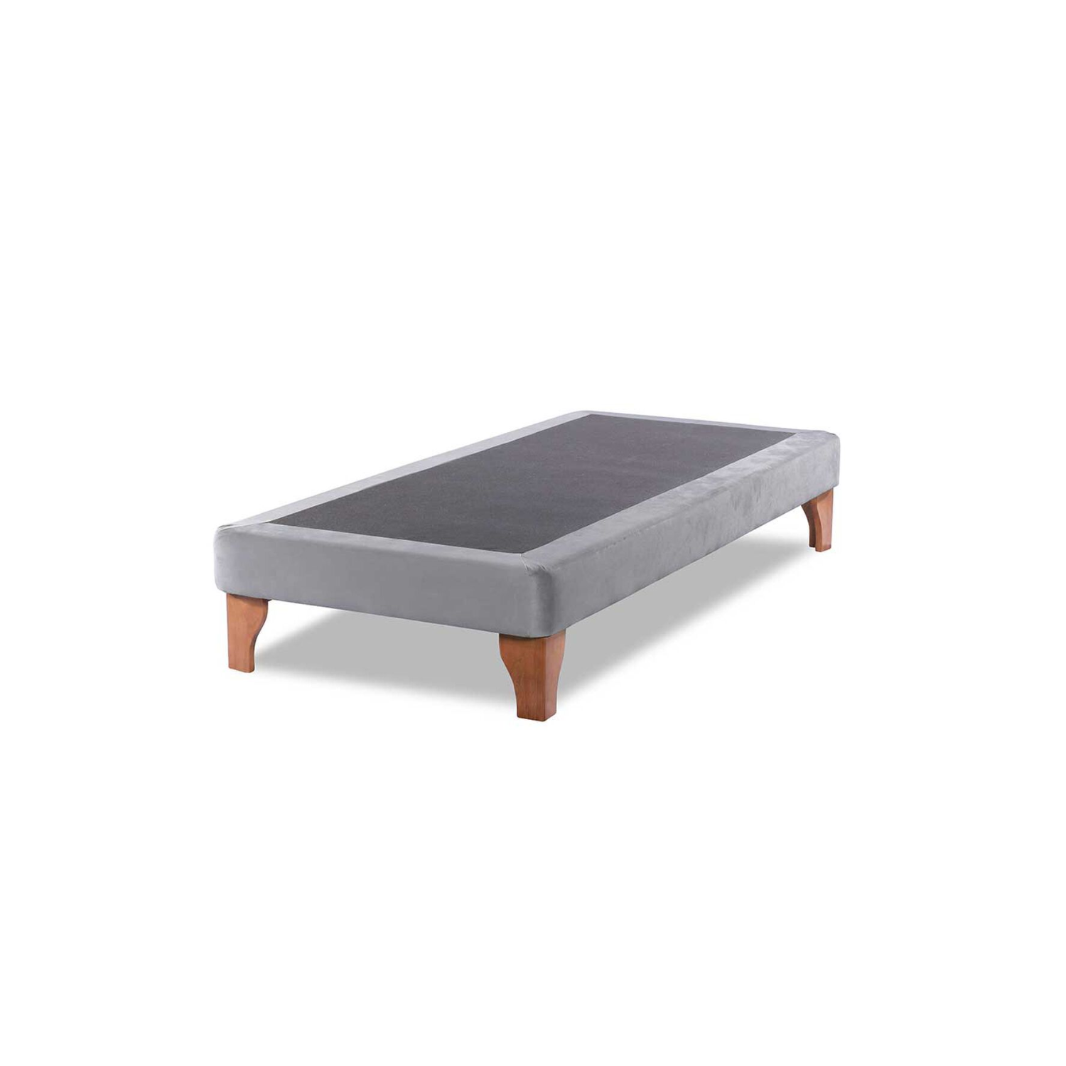 BASE CAMA EUROPEA 1 PLAZA 90X200 CM GRIS CLARO FELPA - 1