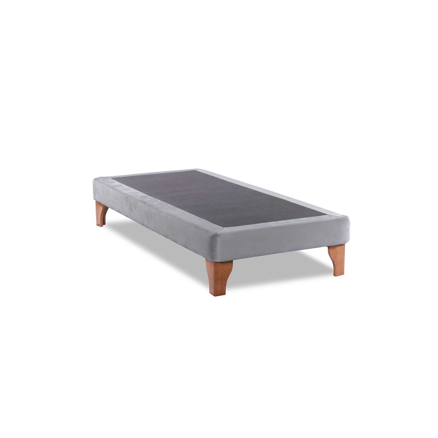 BASE CAMA EUROPEA 1 PLAZA 90X200 CM GRIS CLARO FELPA - 3