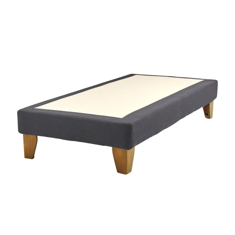 BASE CAMA EUROPEA IMPORTCLICK ELEGANTE 1.5 PLAZA 105X190 CM GRIS OSCURO FELPA - 1