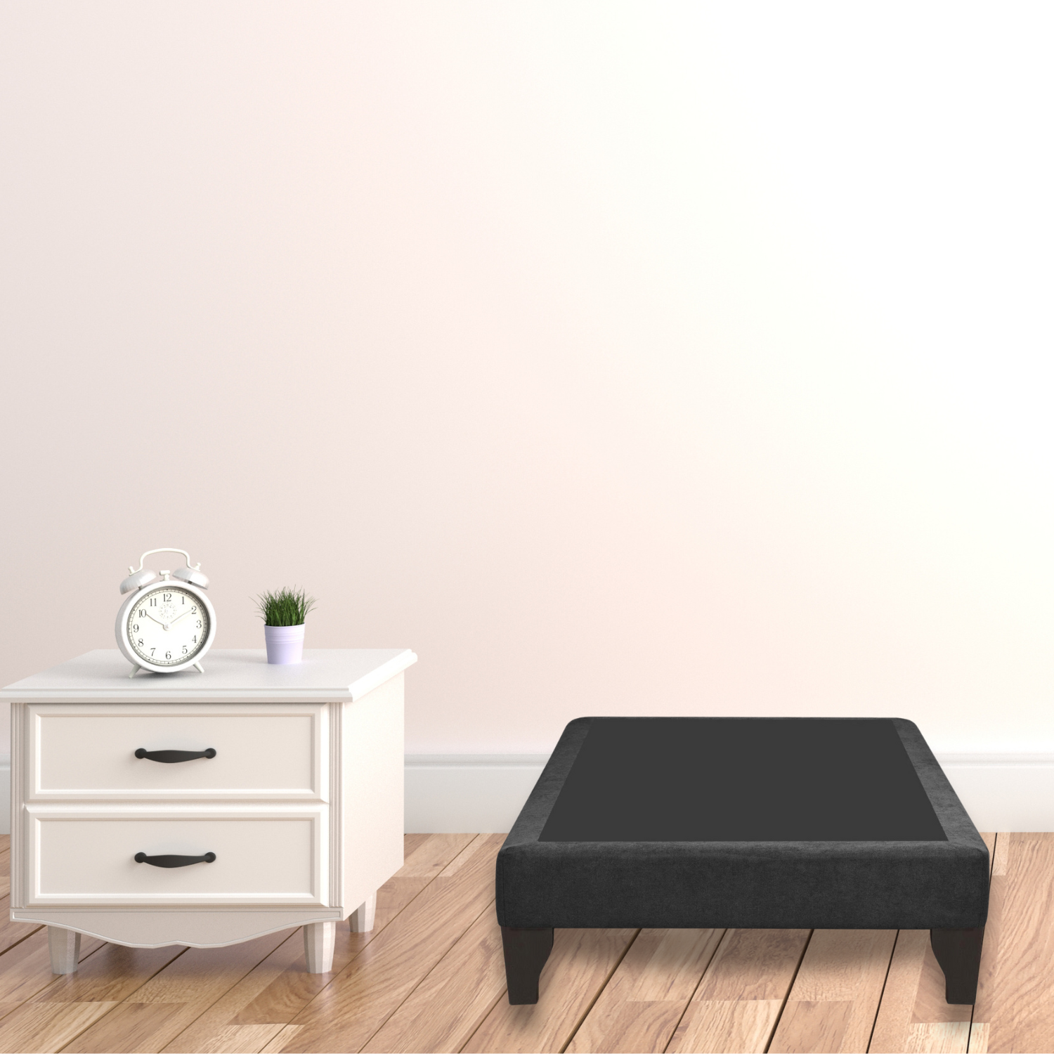 BASE CAMA EUROPEA 1 PLAZA 90X200 CM GRIS OSCURO FELPA - 5