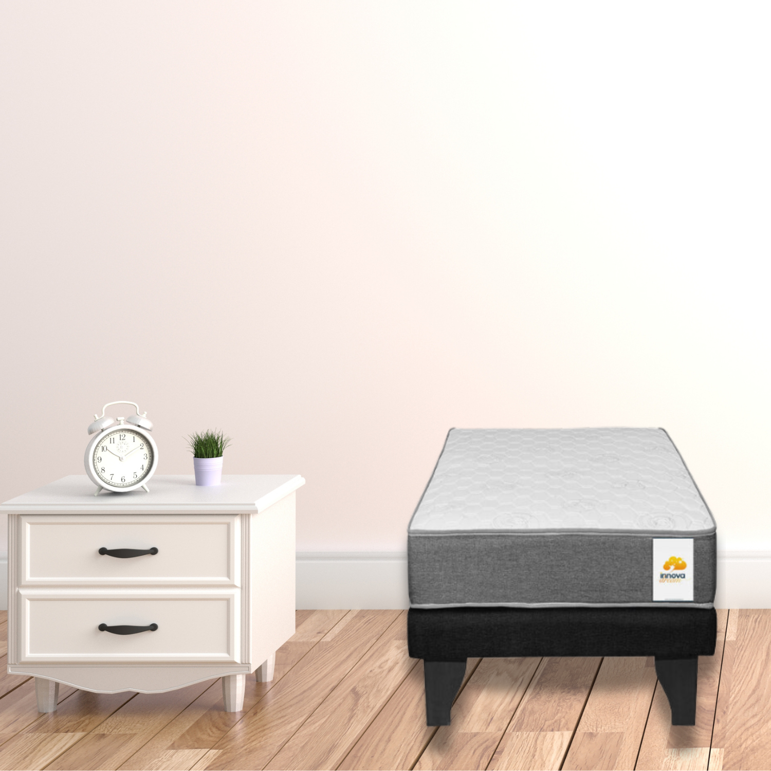 BASE ELEGANTE CAMA EUROPEA 1.5 PLAZA 105X190 CM NEGRO LINO - 5