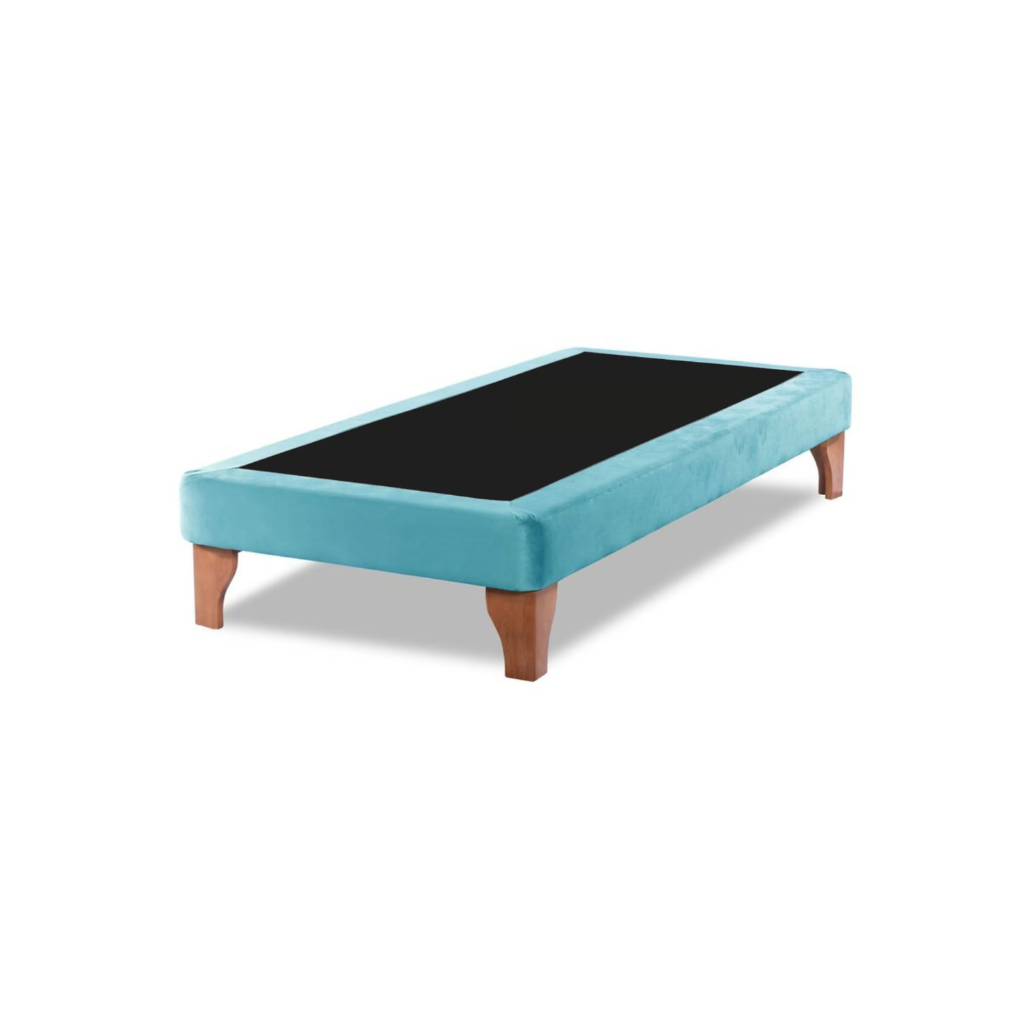 BASE CAMA EUROPEA 1 PLAZA 90X190 CM TURQUESA FELPA - 1