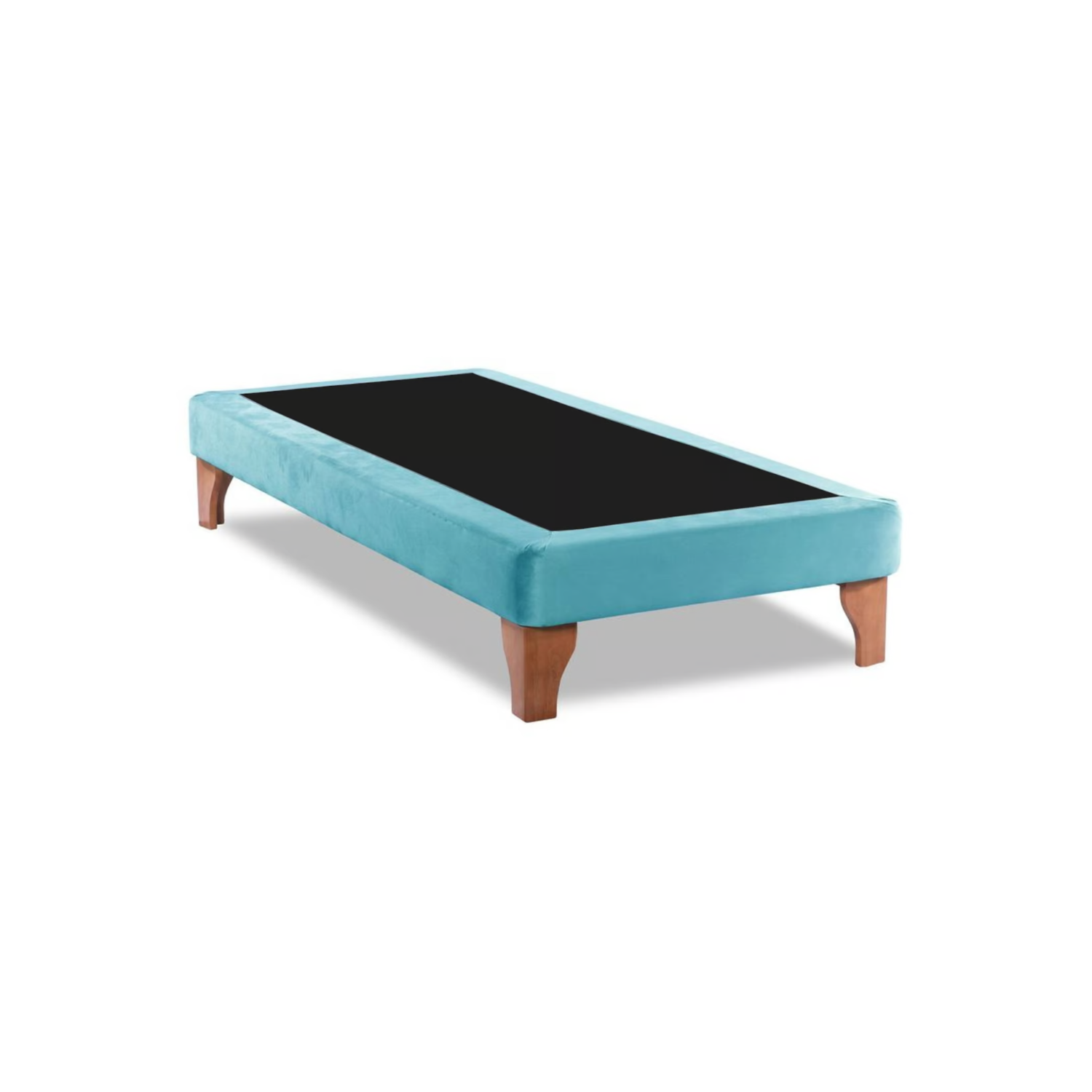 BASE CAMA EUROPEA 1 PLAZA 90X190 CM TURQUESA FELPA - 3