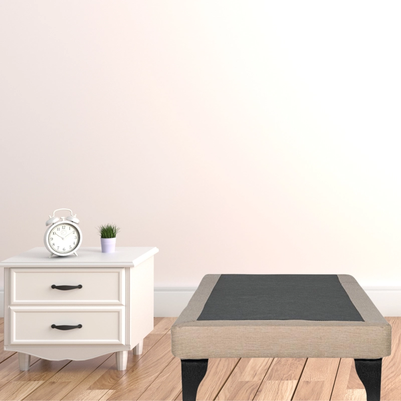 BASE CAMA EUROPEA IMPORTCLICK 1 PLAZA 90X200 CM BEIGE FELPA - 4