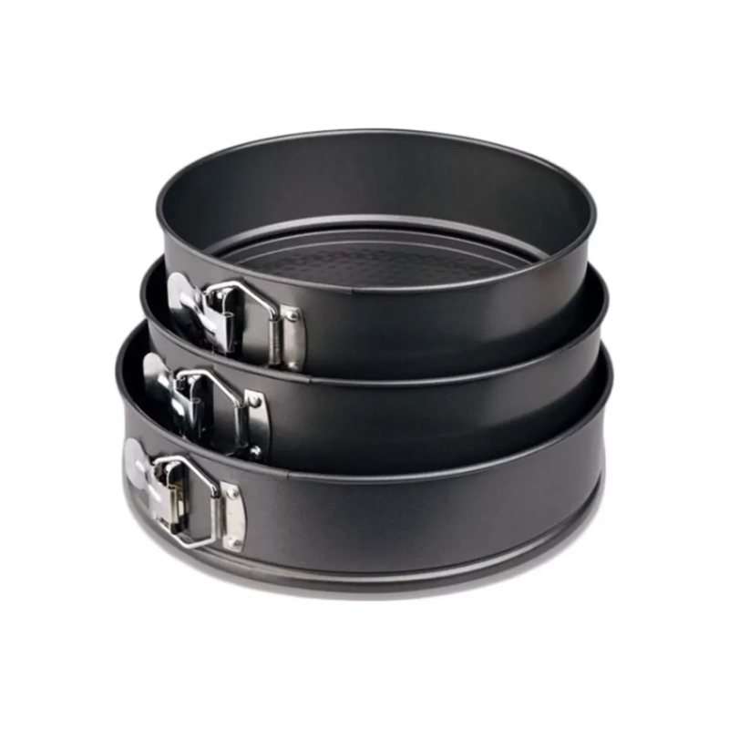 PACK 3 MOLDES DESMONTABLE TORTAS ACERO ANTIADHERENTE NEGRO - 2