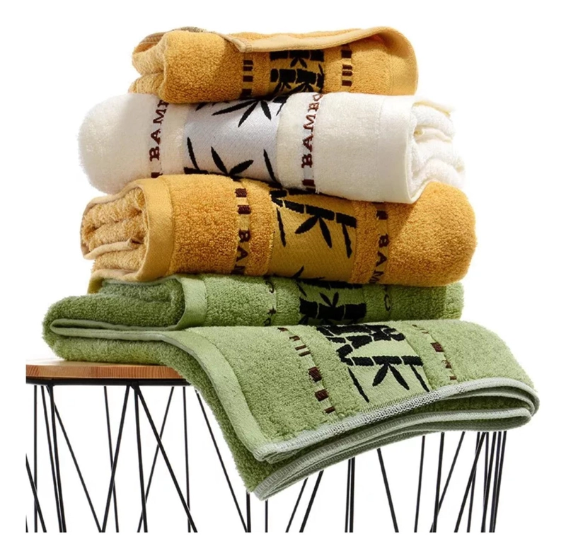SET 4 TOALLAS ALGODON SUPER SUAVE 450G 75X140 CM DISEÑO BAMBU - 3