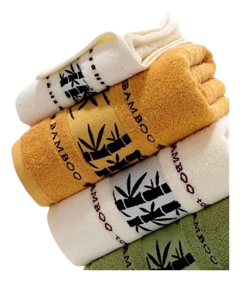 SET 4 TOALLAS ALGODON SUPER SUAVE 450G 75X140 CM DISEÑO BAMBU - 5