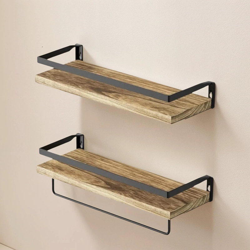 REPISAS FLOTANTES MADERA MODERNAS KIT X2 - 1