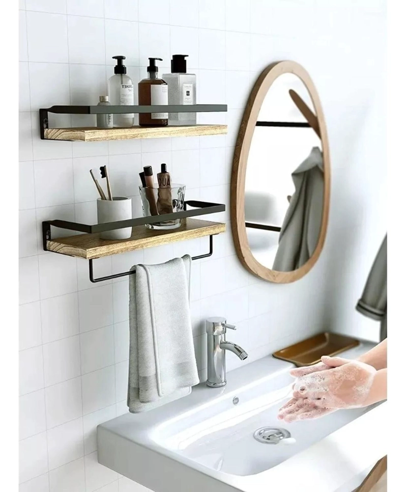 REPISAS FLOTANTES MADERA MODERNAS KIT X2 - 5