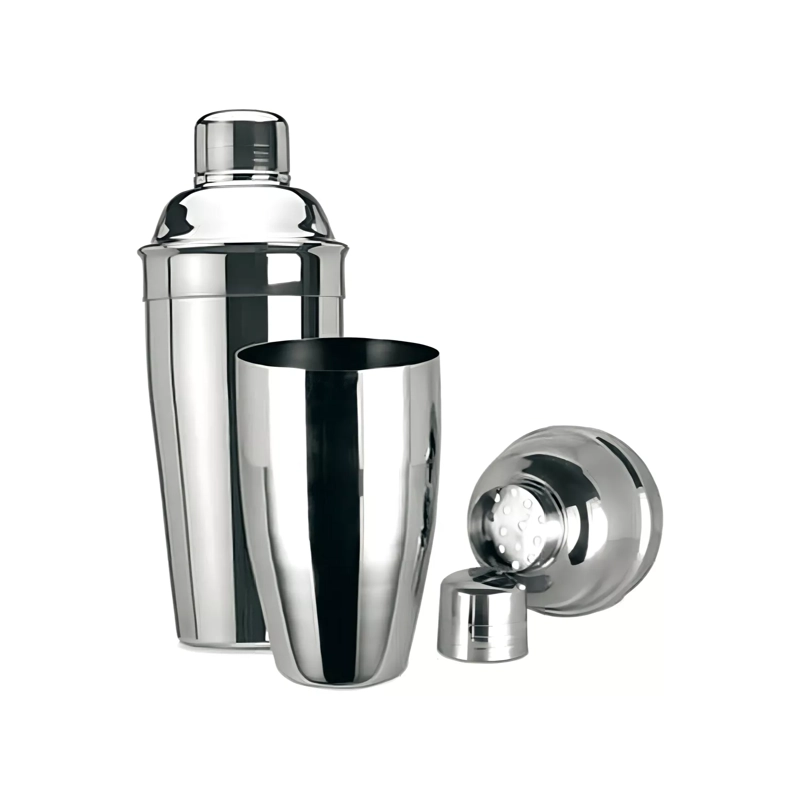 COCTELERA 3 PIEZAS SHAKER ACERO INOXIDABLE 500 ML PLATEADO - 1
