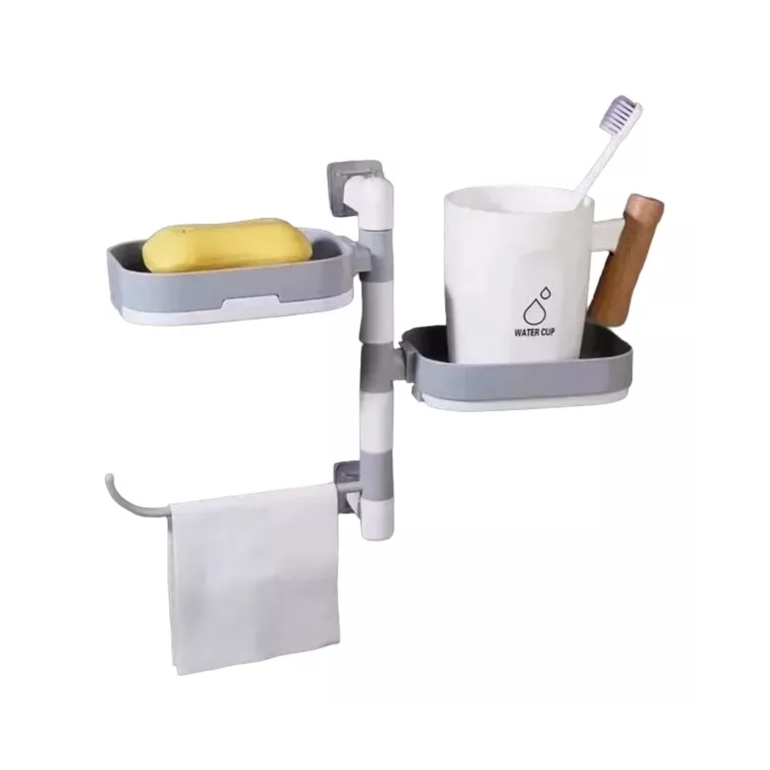 SOPORTE ORGANIZADOR GIRATORIO REPISA JABONERA TOALLAS BAÑO - 3
