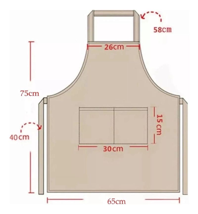 PACK 10 MANDIL DELANTAL MULTIUSO 65X75 CM NEGRO - 4