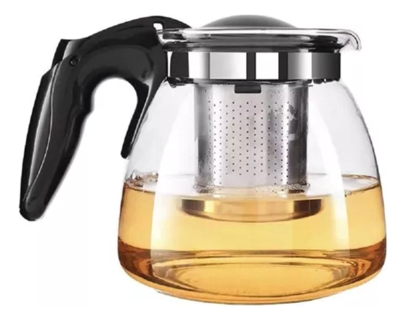 HERVIDOR TETERA INFUSOR VIDRIO COCINA 900 ML NEGRO - 2
