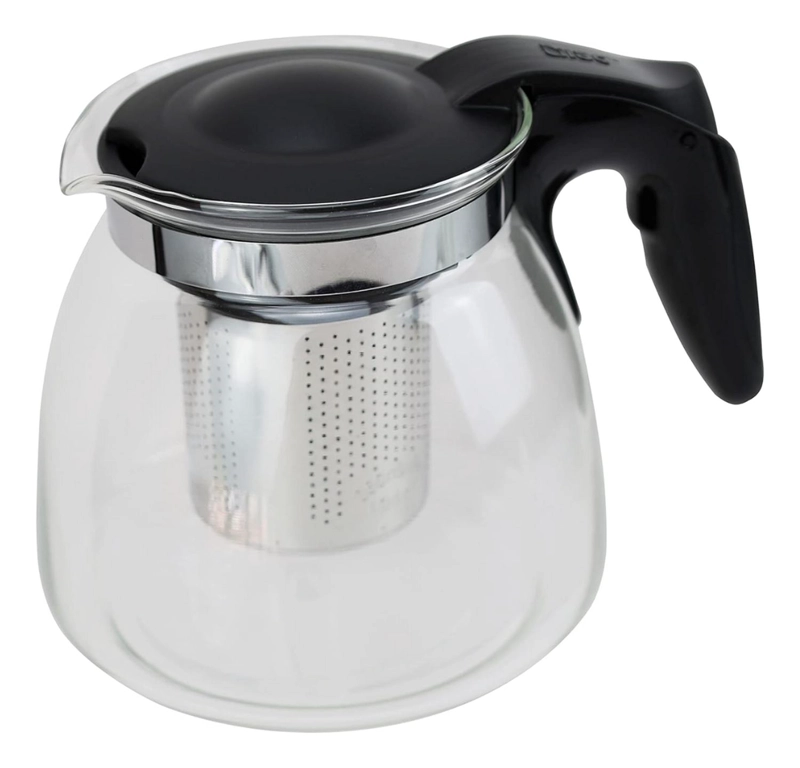 HERVIDOR TETERA INFUSOR VIDRIO COCINA 900 ML NEGRO - 3