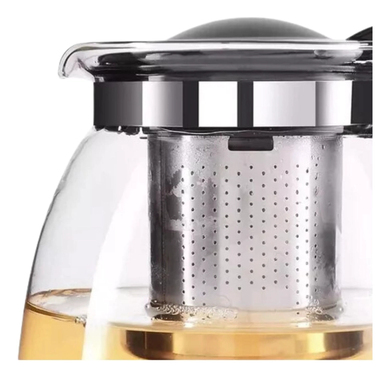 HERVIDOR TETERA INFUSOR VIDRIO COCINA 900 ML NEGRO - 4