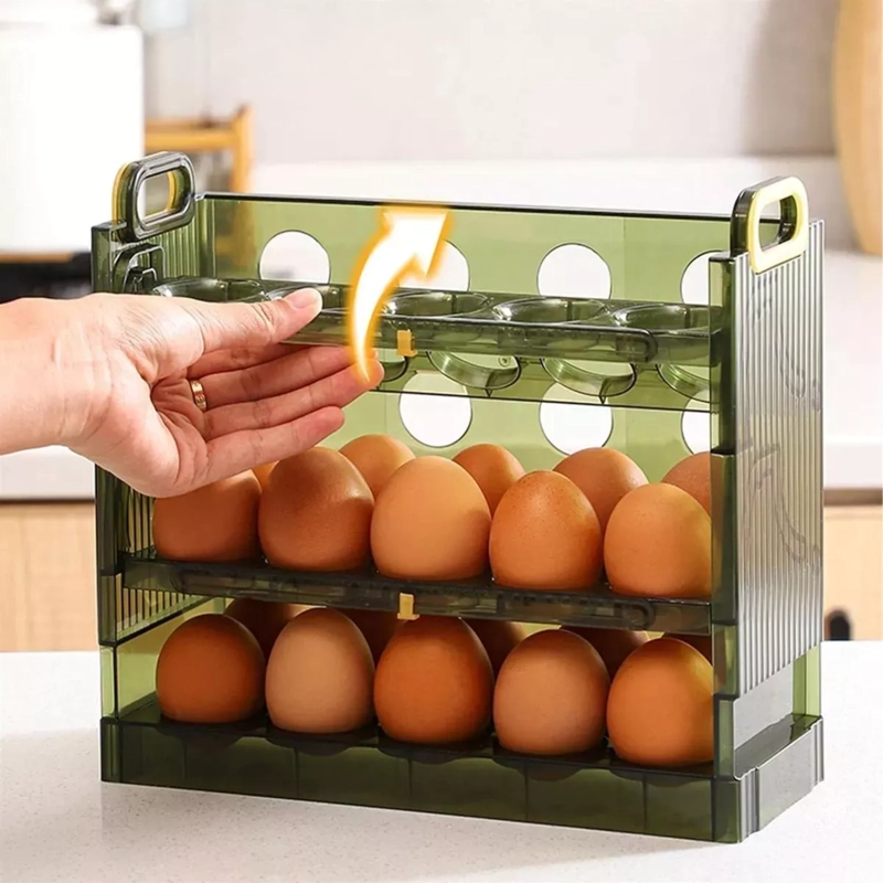 ORGANIZADOR PORTAHUEVOS 3 NIVELES 30 HUEVOS 23X10 CM - 4