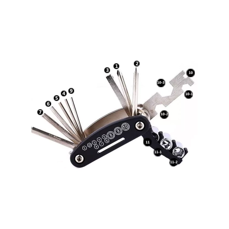 MULTIHERRAMIENTA PORTÁTIL LIVIANA RESISTENTE BICICLETA 15 EN 1 - 4