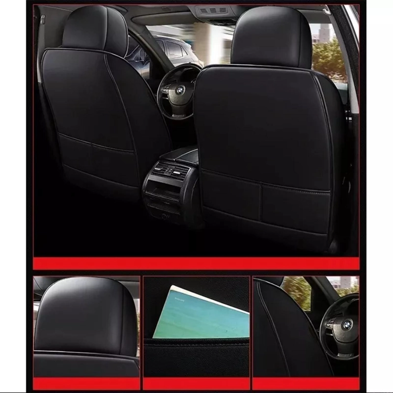 SET FUNDAS CUERO CUBRE ASIENTOS AUTOMOVIL COMPLETO DELUXE AZUL - 3