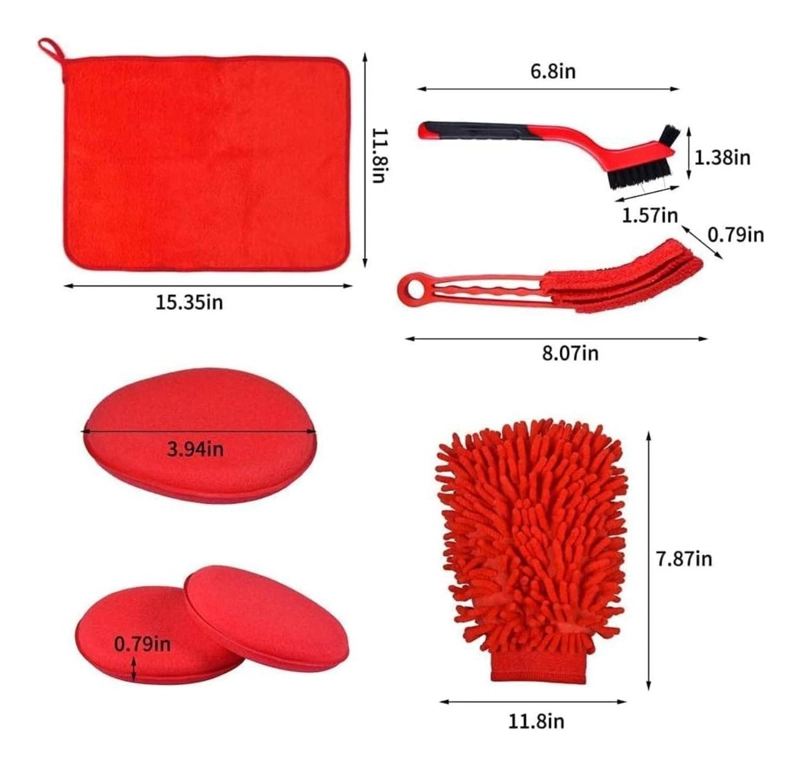 KIT LIMPIEZA 18 PIEZAS AUTOMOVIL MULTIUSO INTERIOR EXTERIOR - 2