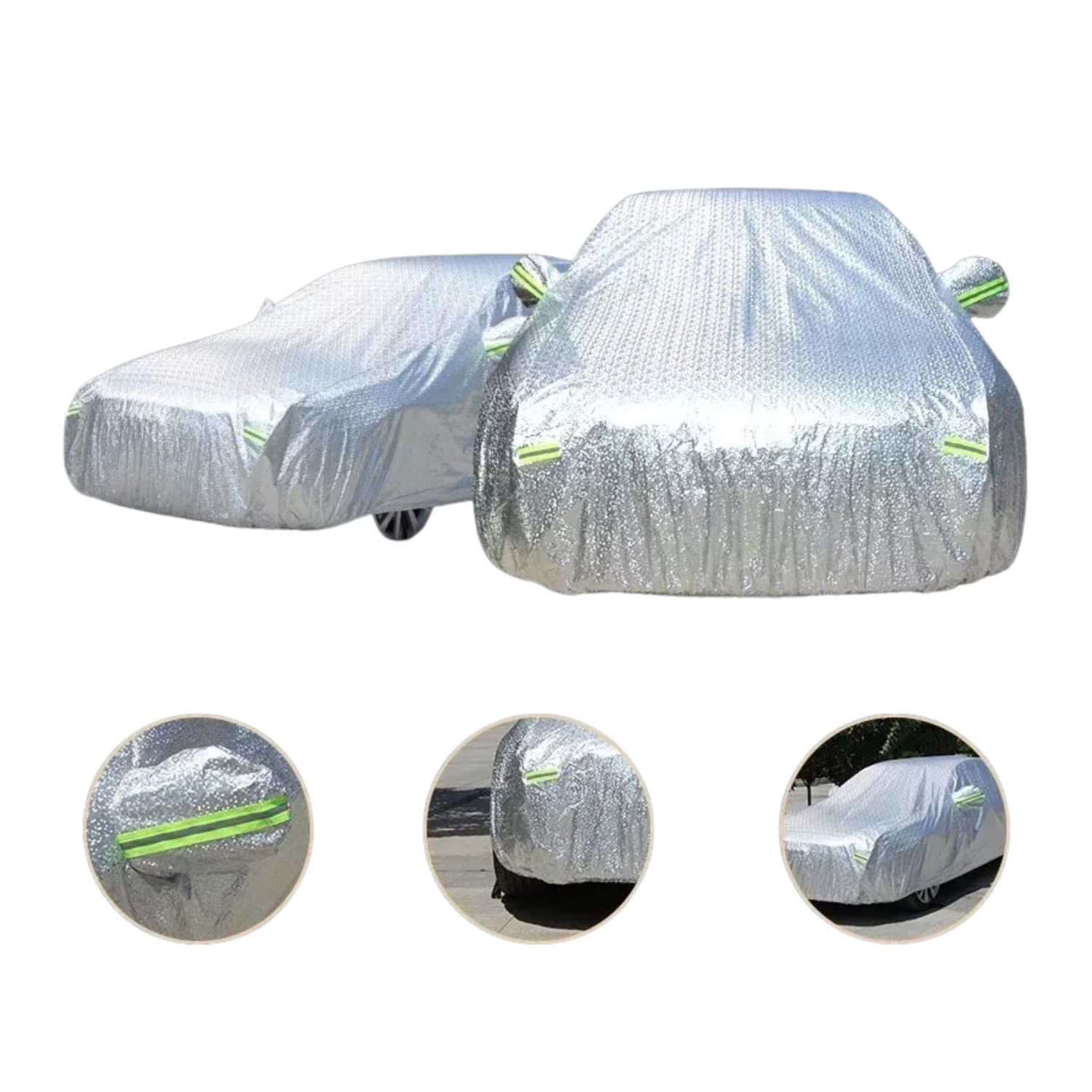 FUNDA CARPA CUBRE AUTOMÓVIL IMPERMEABLE UV VINILO + ALGODÓN - 2