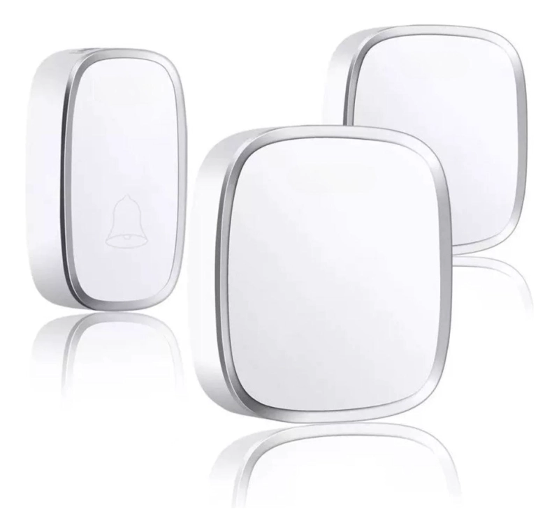 TIMBRE INALAMBRICO LUZ LED 2 REC 1 TRANSMISOR 220V ALCANCE 300 M - 1