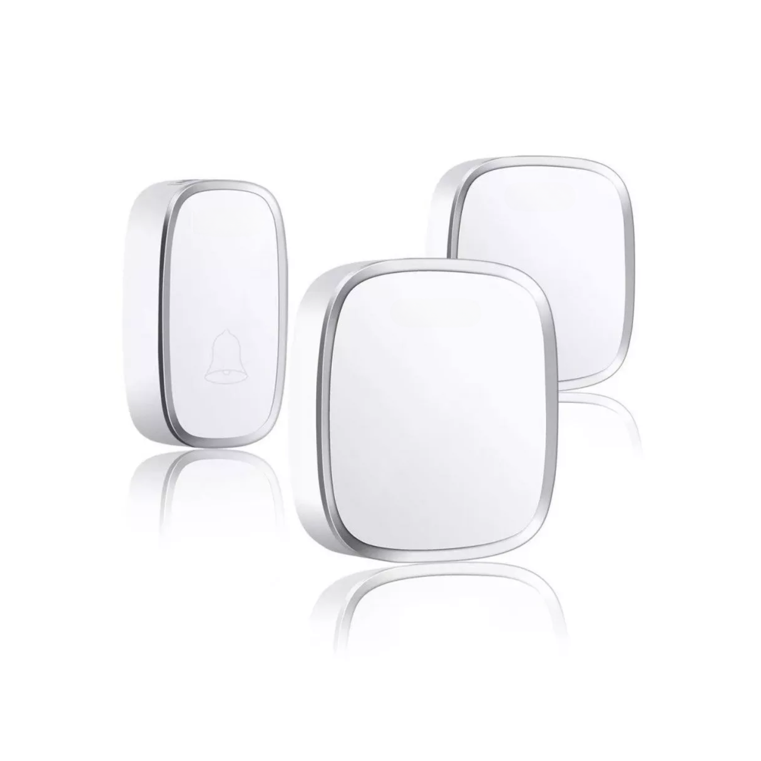 TIMBRE INALÁMBRICO LUZ LED 2 REC 1 TRANSMISOR 220V ALCANCE 300 M - 1