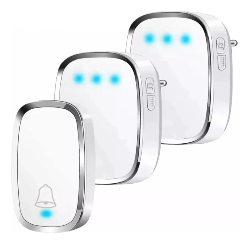 TIMBRE INALAMBRICO LUZ LED 2 REC 1 TRANSMISOR 220V ALCANCE 300 M - 3
