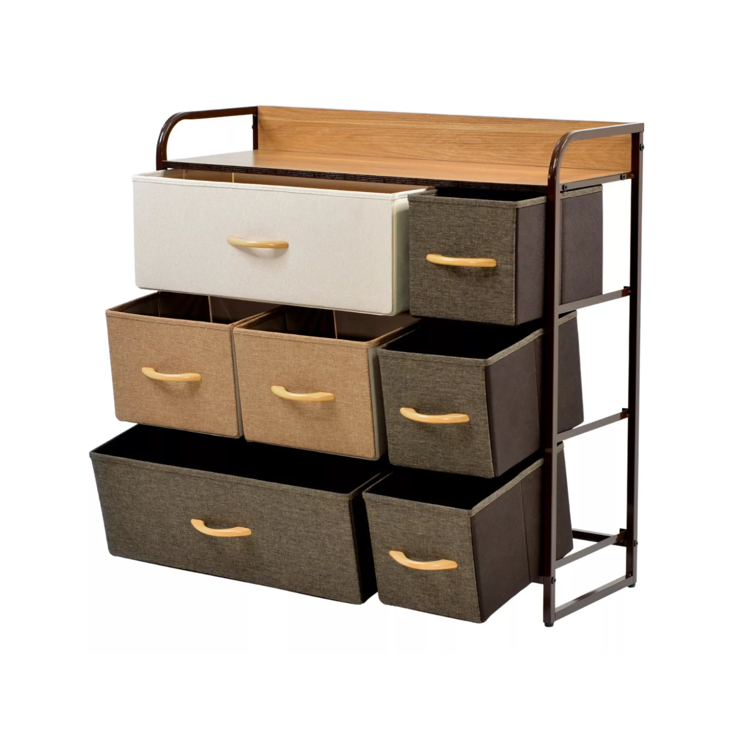 MUEBLE IMPORTCLICK ORGANIZADOR CÓMODA 7 CAJONES CAFE 80 X 31.5 X 79 CM - 3