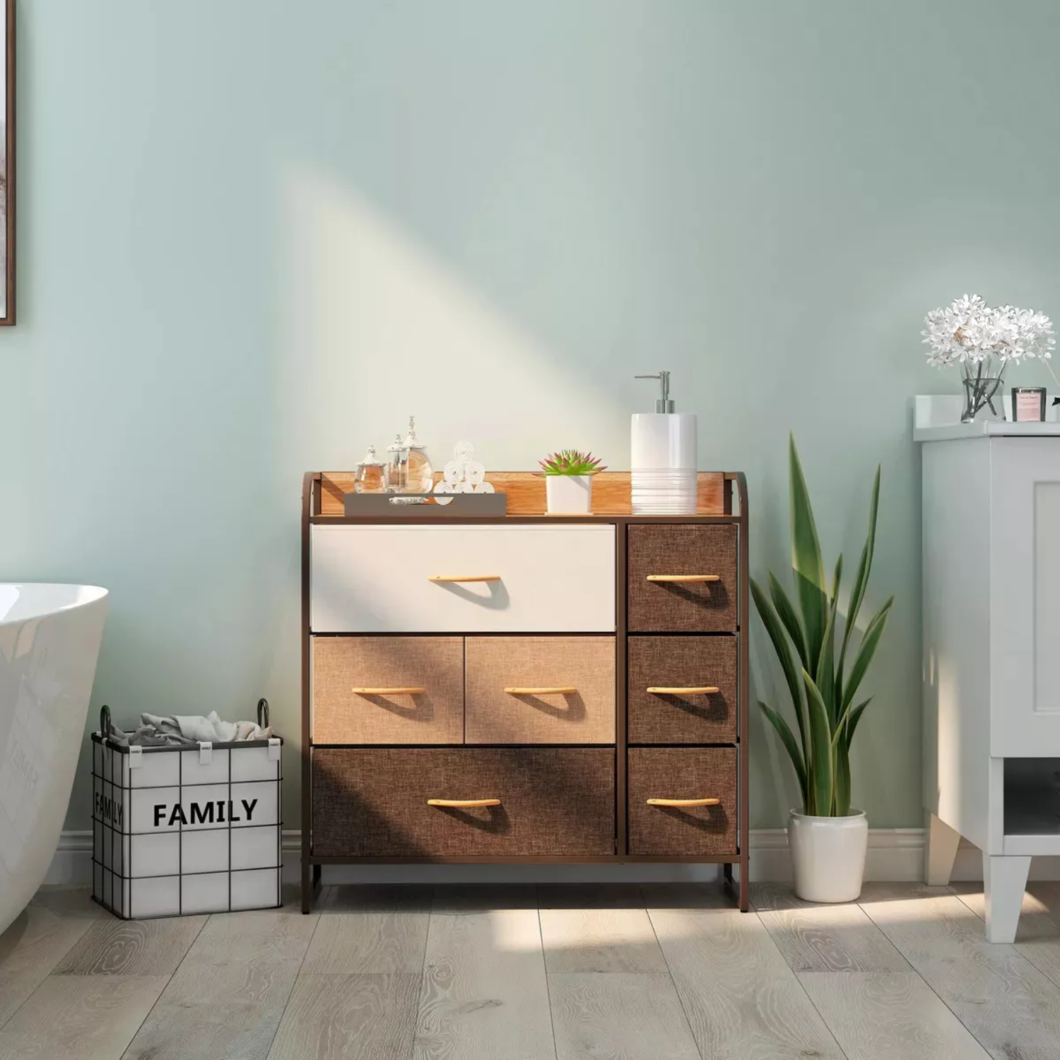 MUEBLE IMPORTCLICK ORGANIZADOR CÓMODA 7 CAJONES CAFE 80 X 31.5 X 79 CM - 5