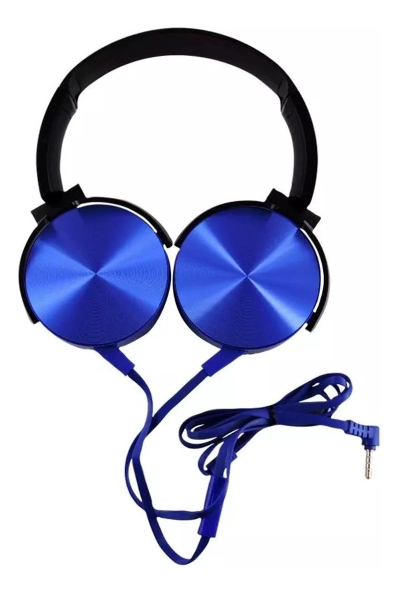 AUDIFONOS EXTRA BASS MICROFONO 3.5 MM PLUG ESTE REO AZUL - 1