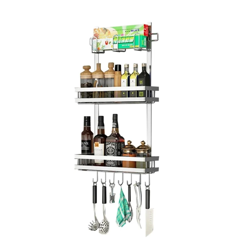 ORGANIZADOR IMPORTCLICK ESTANTE LATERAL REFRIGERADOR MULTIFUNCIONAL COCINA ALUMINIO - 3
