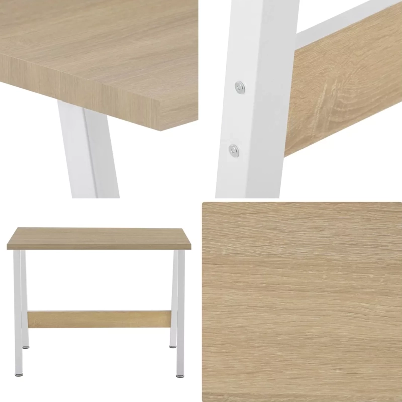ESCRITORIO MESA OFICINA OAK 100 X 58 X 75 CM BLANCO - 3