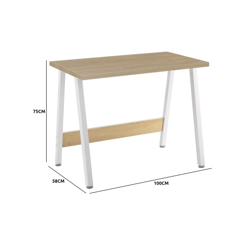 ESCRITORIO MESA OFICINA OAK 100 X 58 X 75 CM BLANCO - 4