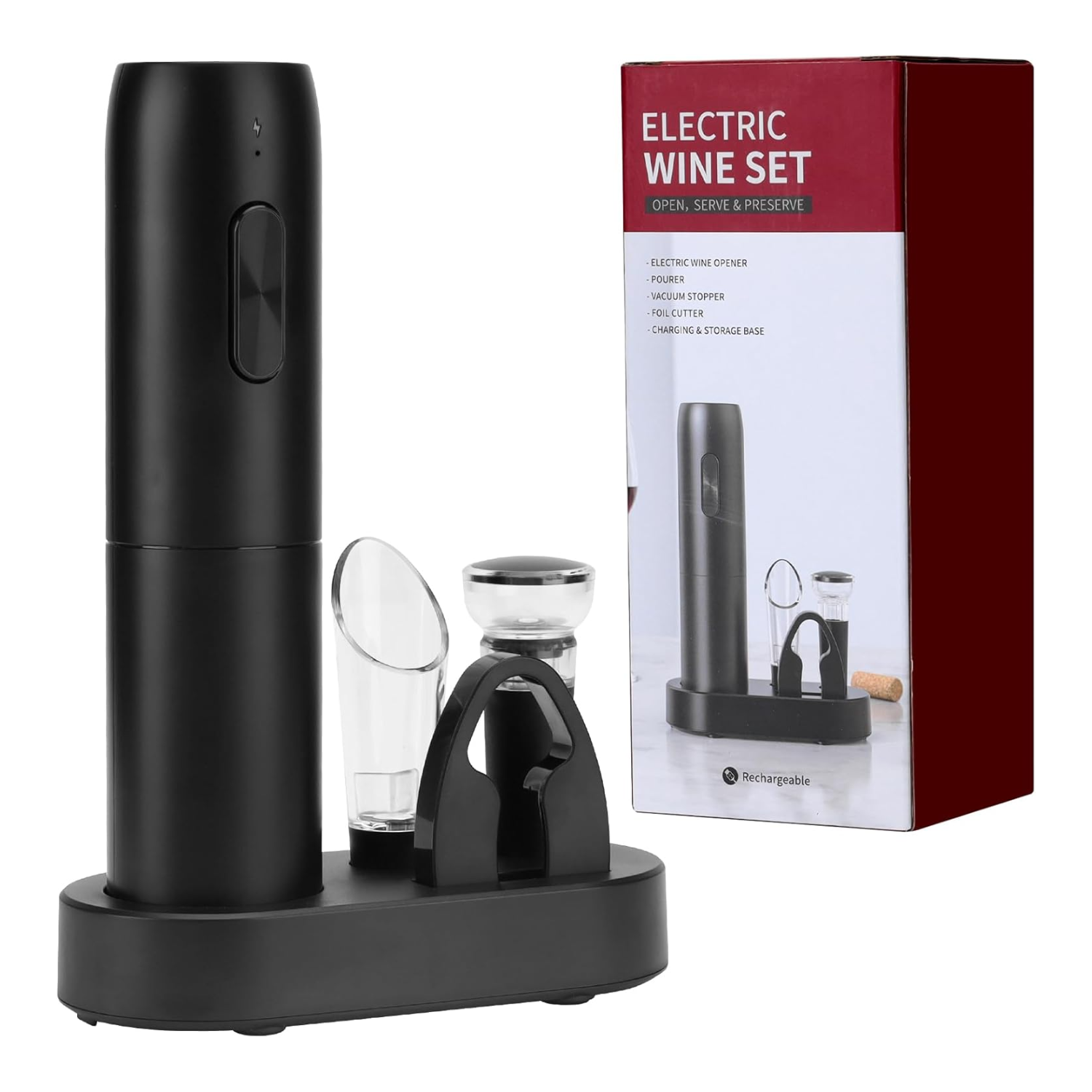 DESTAPADOR ABRIDOR VINO BOTELLAS ELÉCTRICO USB - 3