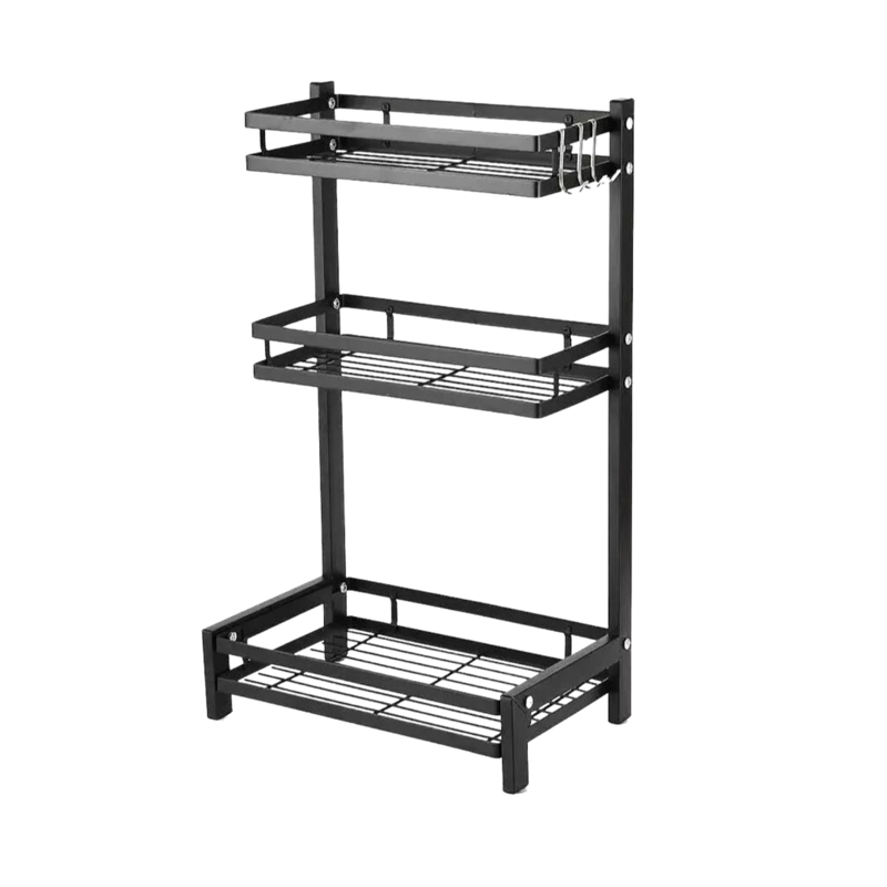 ORGANIZADOR 3 NIVELES METÁLICO COCINA NEGRO - 1