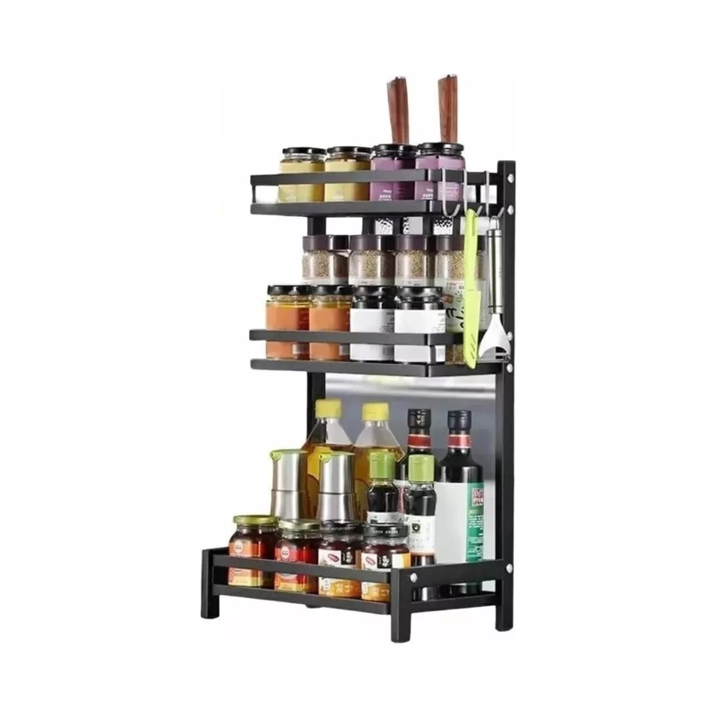 ORGANIZADOR 3 NIVELES METÁLICO COCINA NEGRO - 2