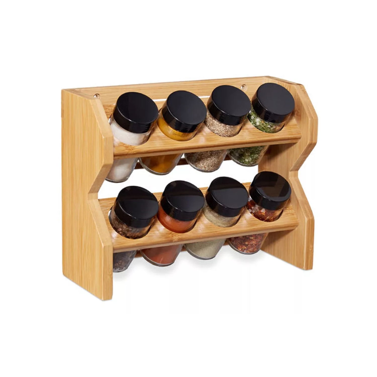 ESPECIERO CONDIMENTERO MADERA COCINA 8 FRASCOS PREMIUM - 1