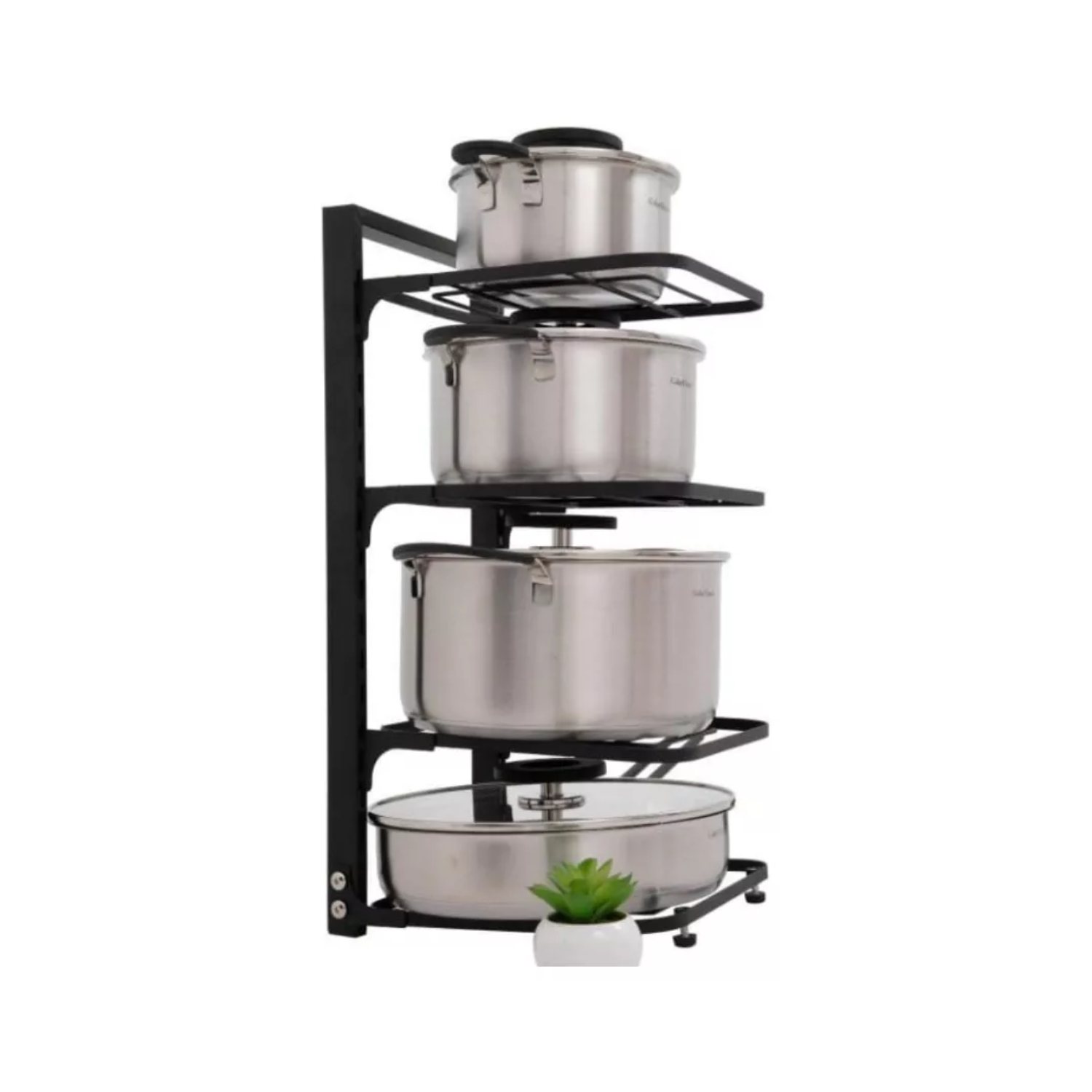 ESTANTE ORGANIZADOR IMPORTCLICK MODULAR OLLAS SARTENES COCINA MULTIUSO NEGRO METAL - 4