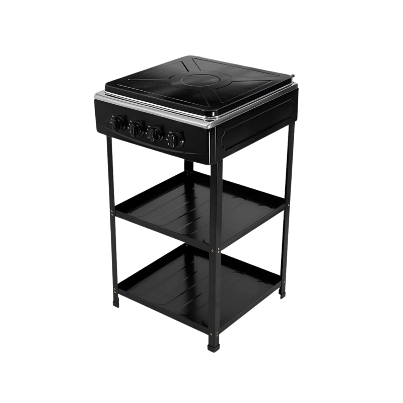 COCINA ENCIMERA GAS 4 QUEMADORES 3 NIVELES NEGRO - 2