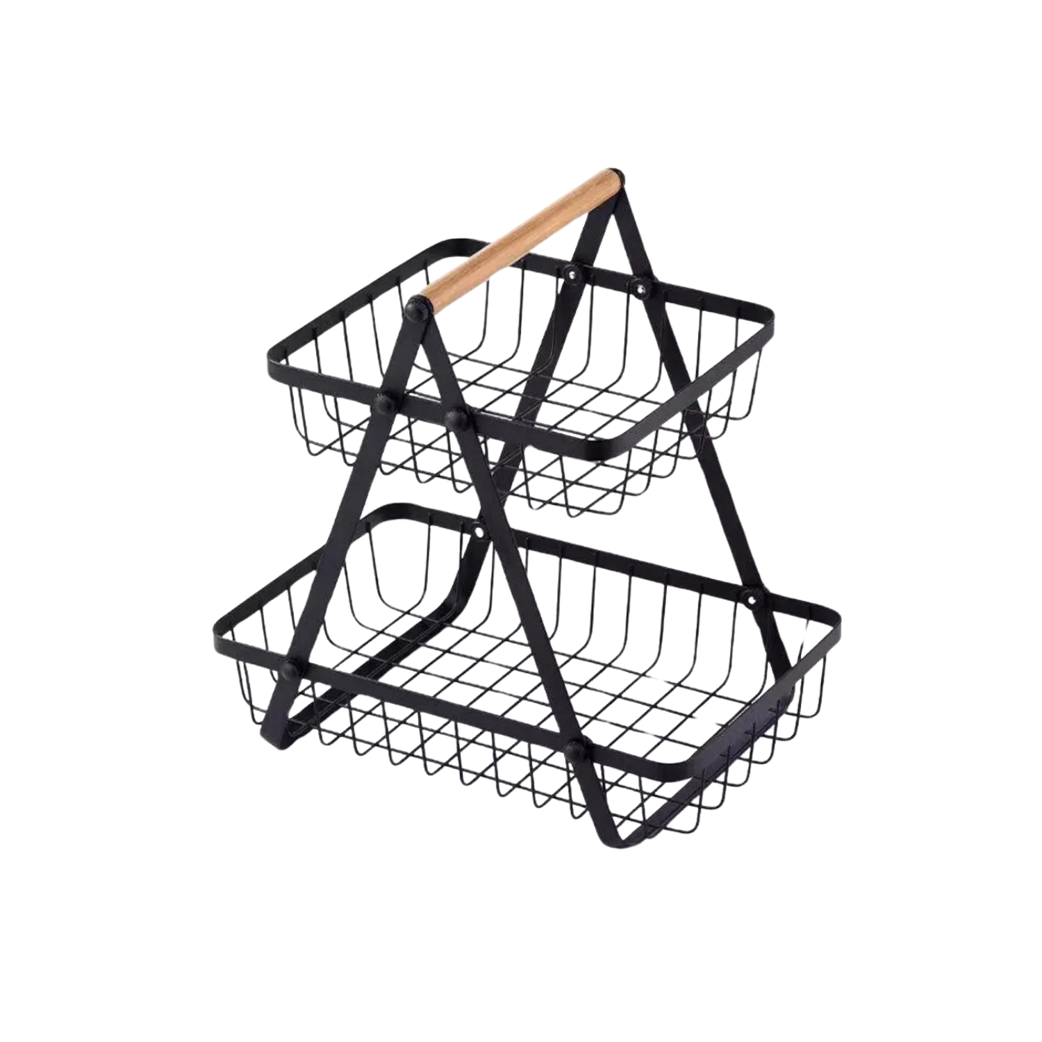 ORGANIZADOR IMPORTCLICK FRUTERO MESA FRUTAS 2 NIVELES NEGRO METAL - 1