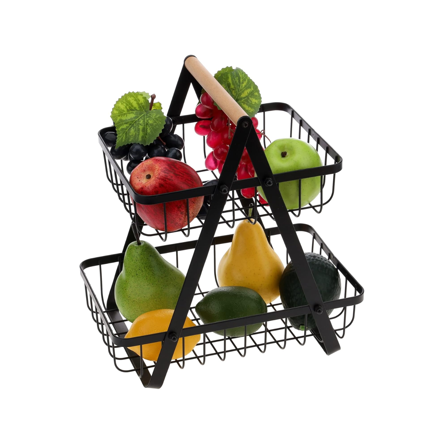 ORGANIZADOR IMPORTCLICK FRUTERO MESA FRUTAS 2 NIVELES NEGRO METAL - 4