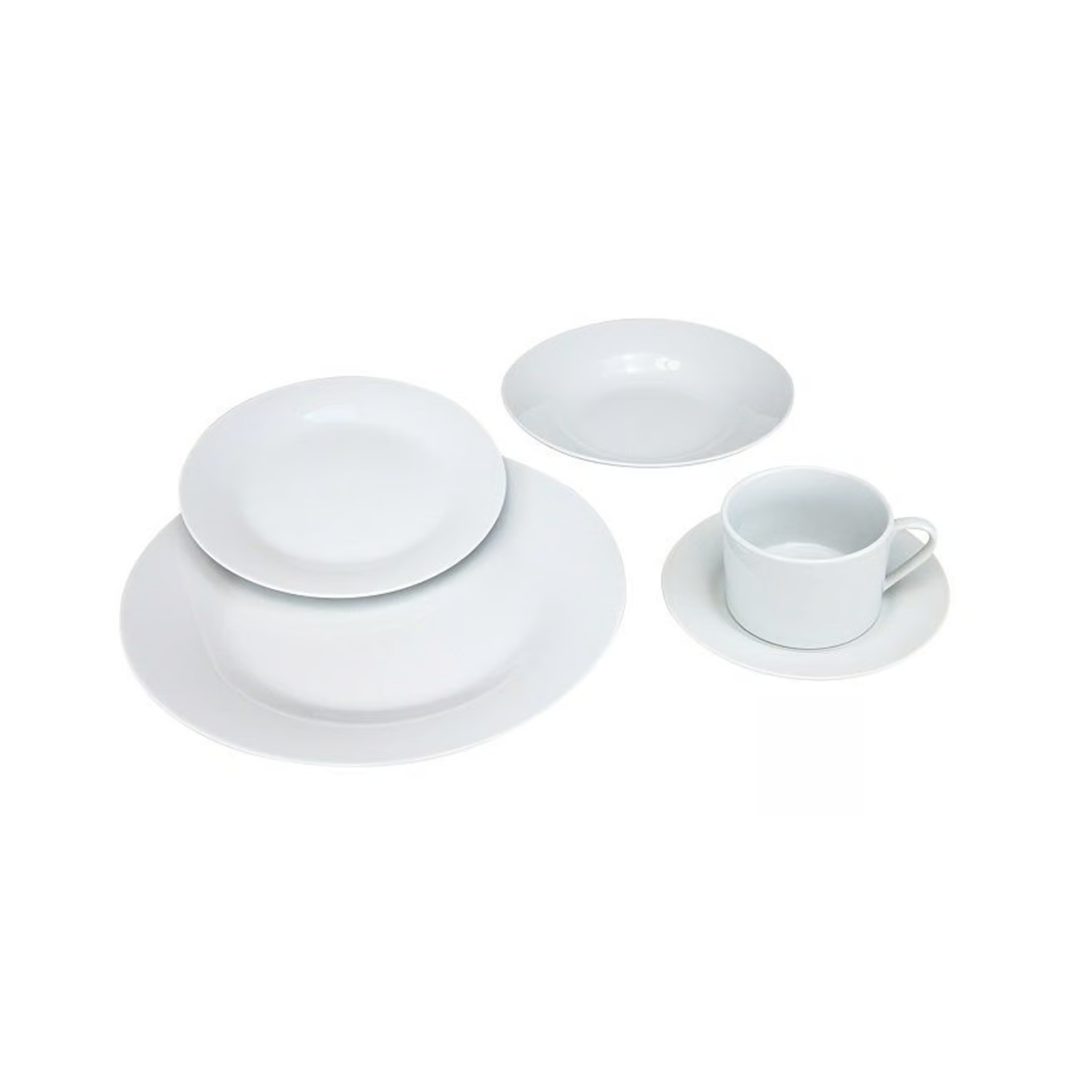SET LOZA 16 PIEZAS PLATOS TAZAS VAJILLA CERÁMICA BLANCO - 3