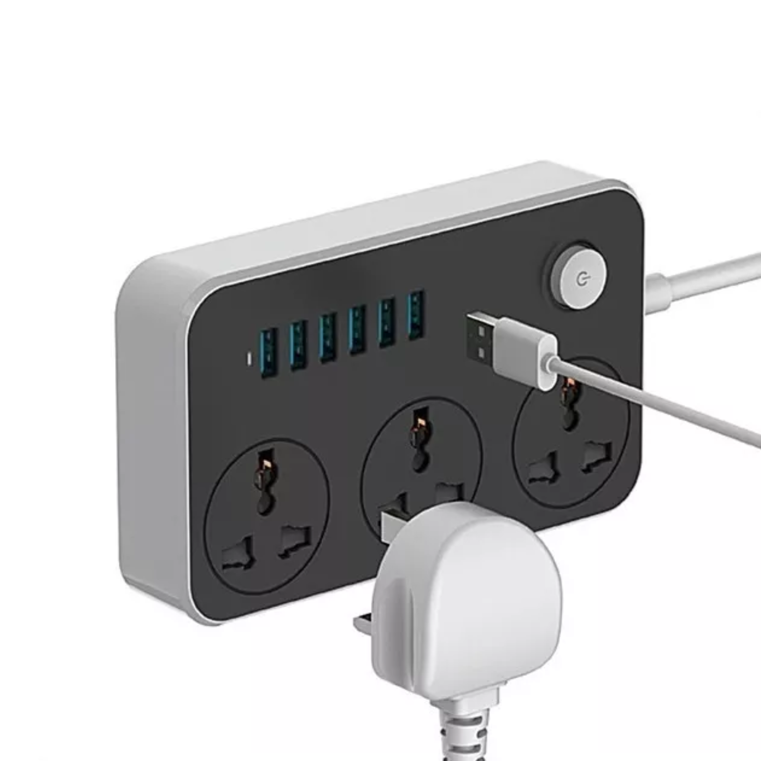 ALARGADOR CORRIENTE 3 POSICIONES 6 USB 2 M 220V - 1