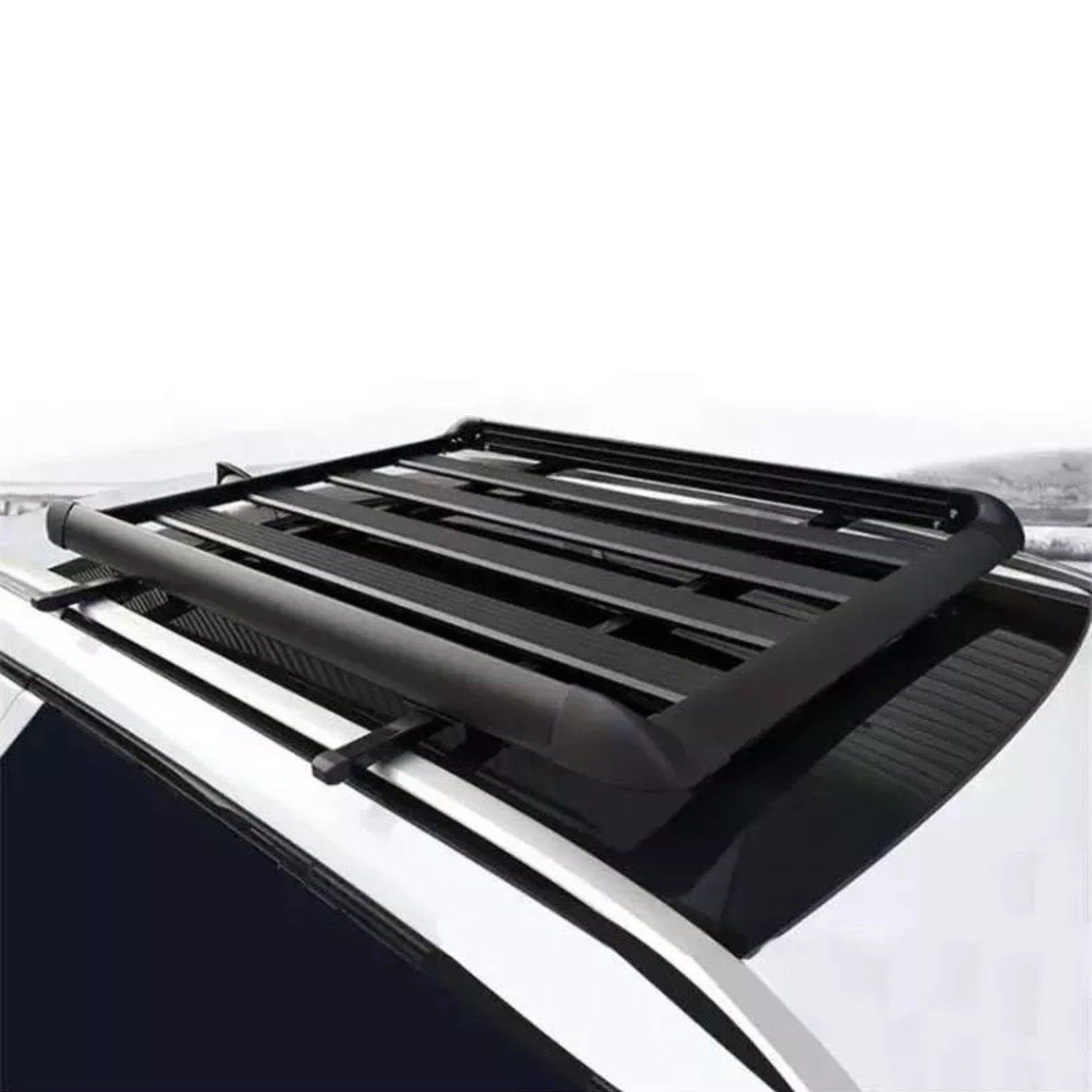 PARRILA TECHO AUTOMÓVIL ALUMINIO 15X90X130 CM BARRAS PORTA EQUIPAJE NEGRO - 6