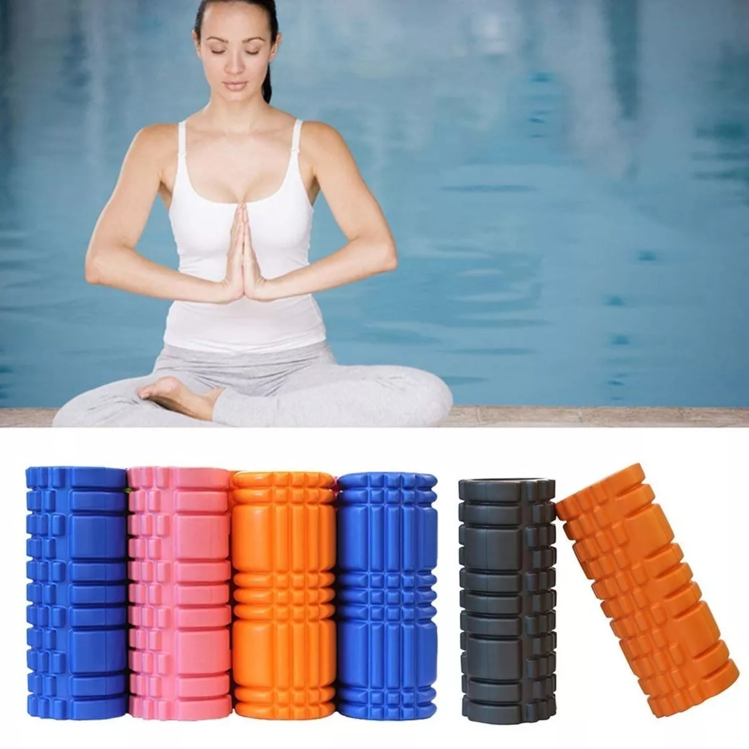 RODILLO YOGA IMPORTCLICK PILATES EJERCICIOS ELONGACIÓN ROSADO - 4